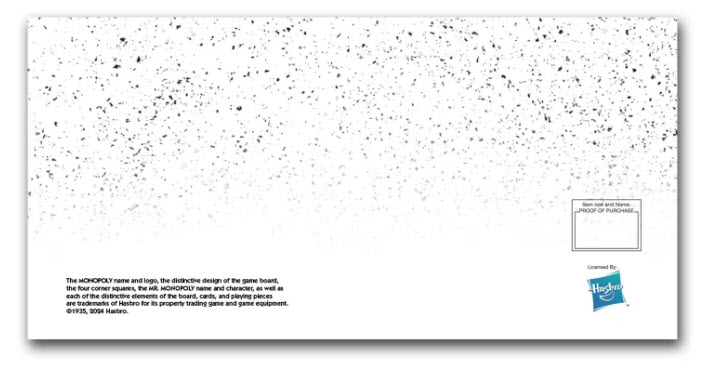 2024 5g Monopoly Gold Foil Note Envelope Back