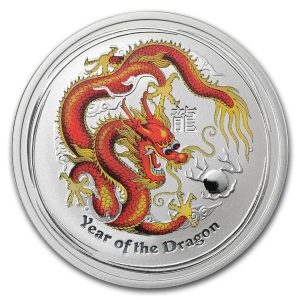 2012 1/2oz Coloured Lunar Dragon Coloured Silver Coin