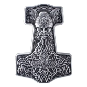 2 oz Mjolnir .999 Silver Antiqued Stacker